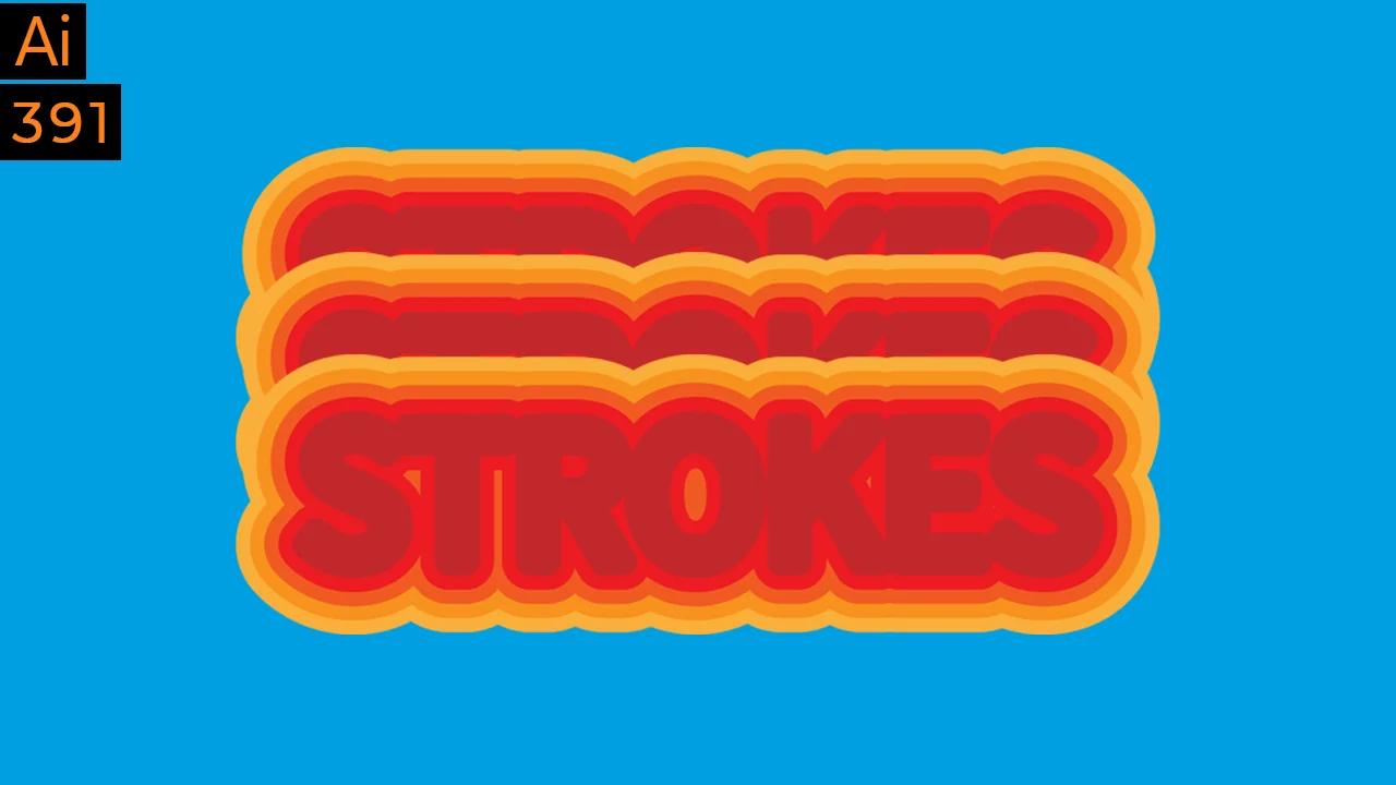 Create a multiple stroke text effect in Adobe Illustrator