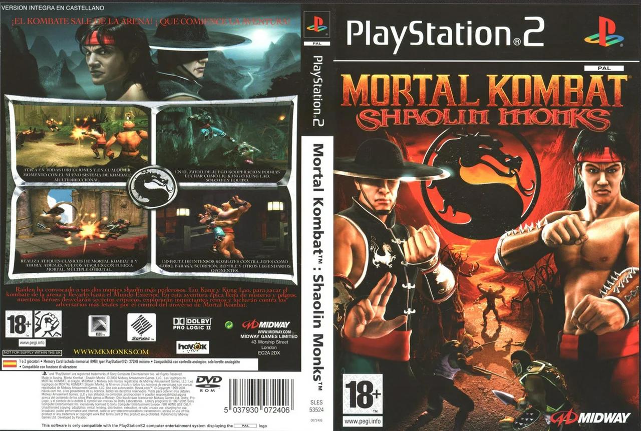 MORTAL KOMBAT SHAOLIN MONKS COVER - CARATULA PLAYSTATION 2 PS2COVERS