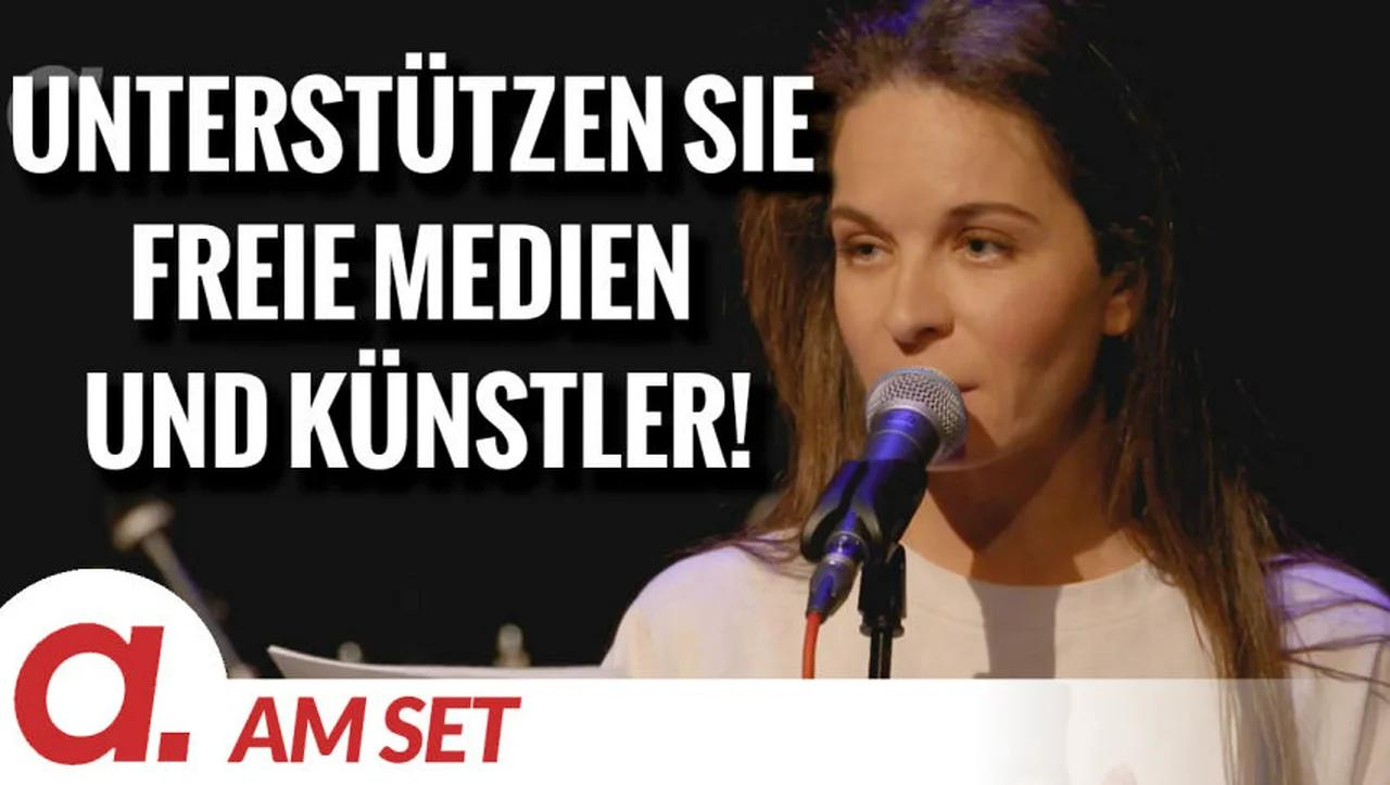 ⁣Am Set: Aufruf von Nina Maleika beim 4. Solidaritätskonzert für Julian Assange