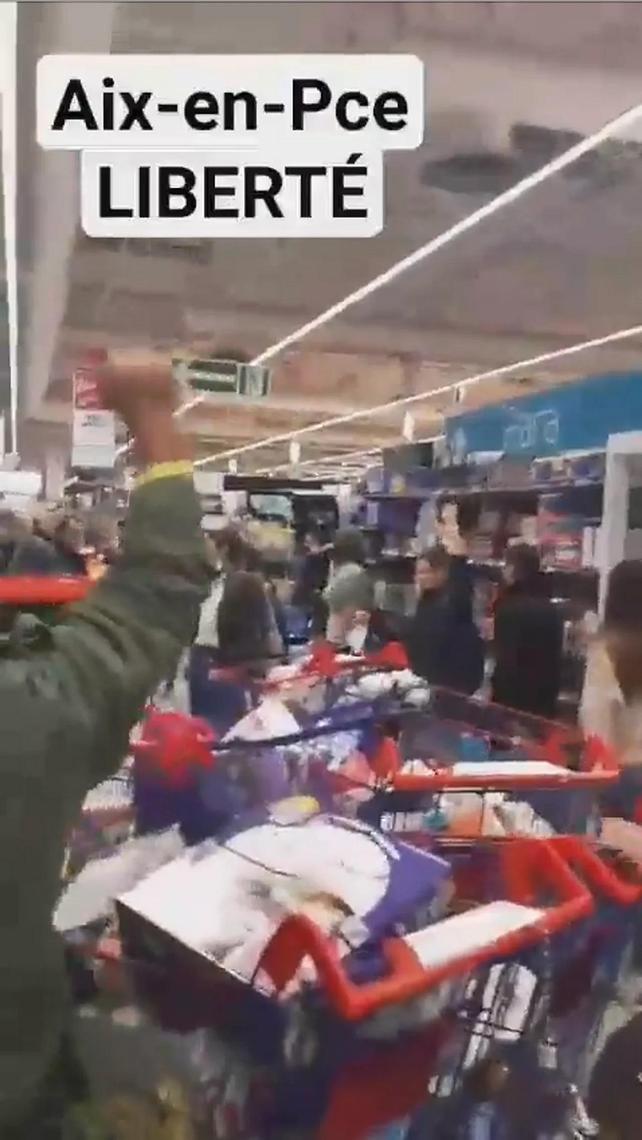 French Citizens Abandon Shopping Trolleys in Protest Against Vaccine