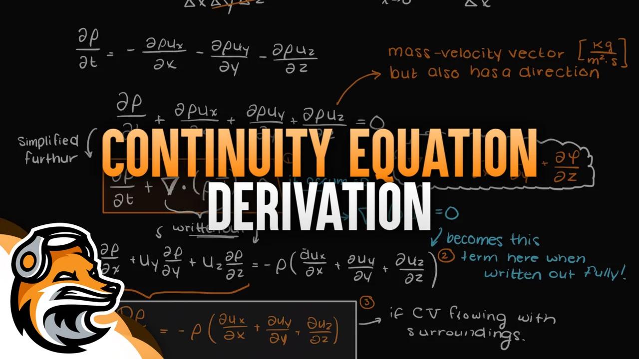 Continuity Equation Derivation Rectangular Coordinates
