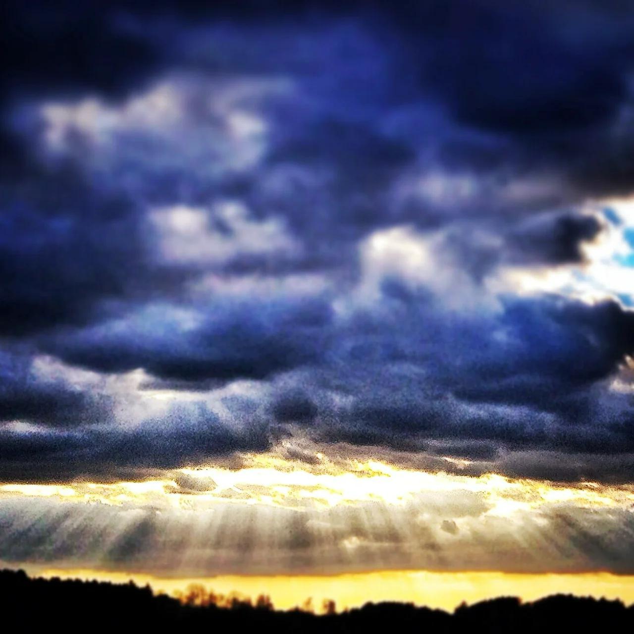 God rays in the sky