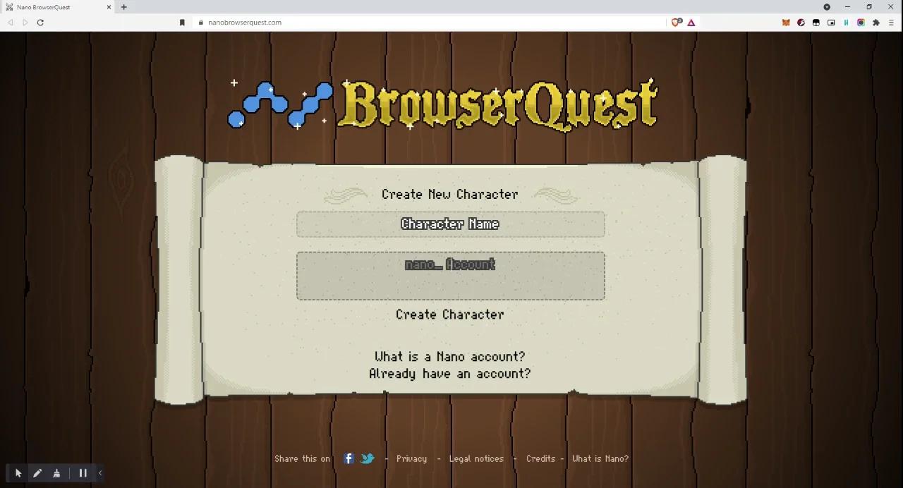 Gameplay of Nano BrowserQuest