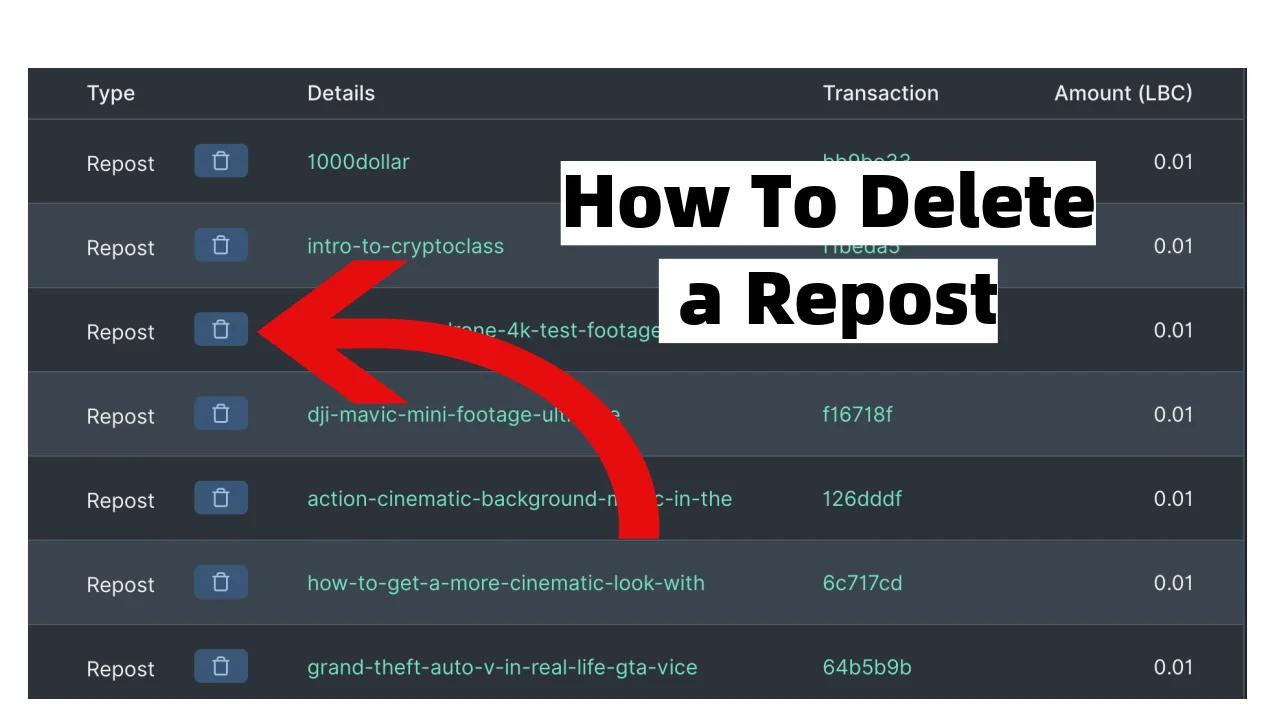 How to delete reposts.
