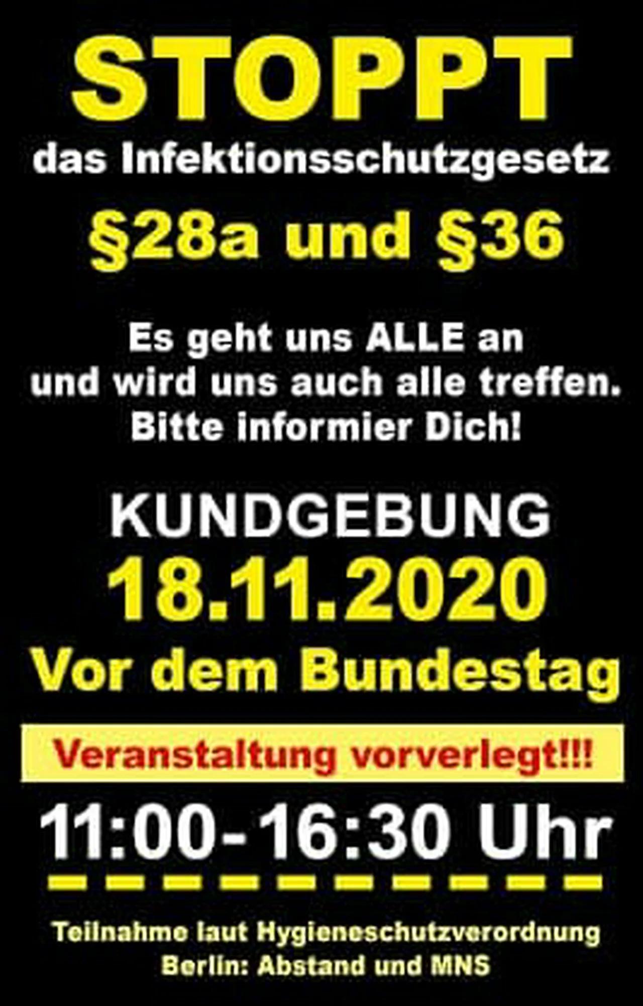 ⁣Aufruf: Infektionsschutz-Ermächtigungs-Gesetz, Aktivitäten und Demo am 18.