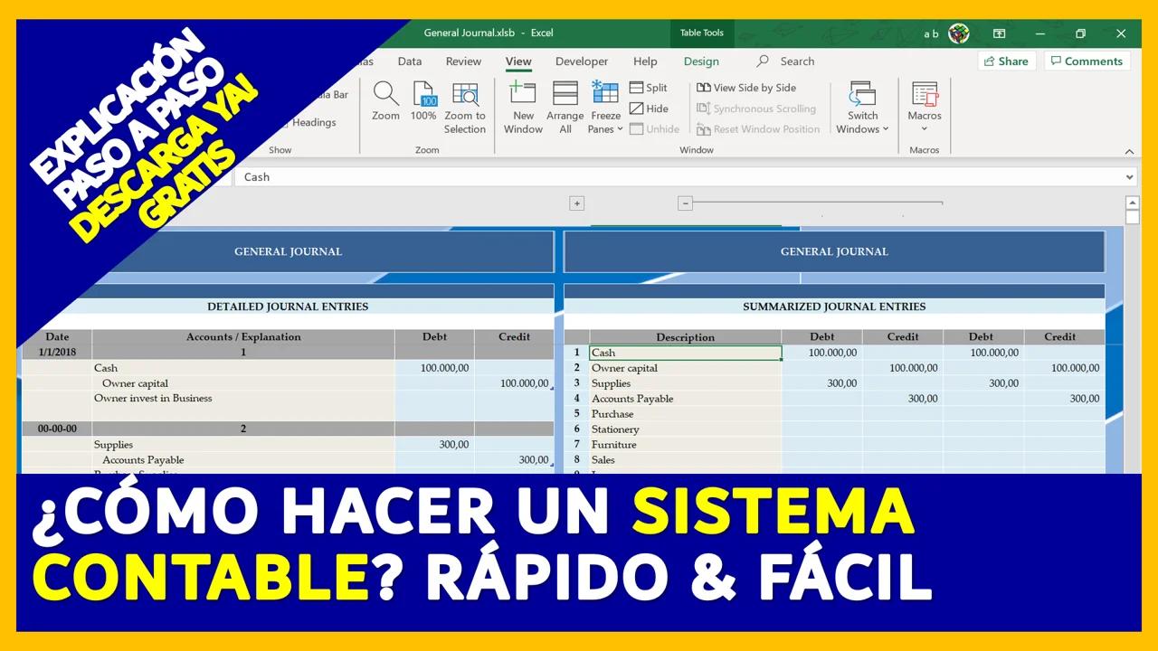 ¿Cómo hacer un sistema contable? ⚡️EN EXCEL⚡️ Rápido y Fácil [PARTE 2/2 ...