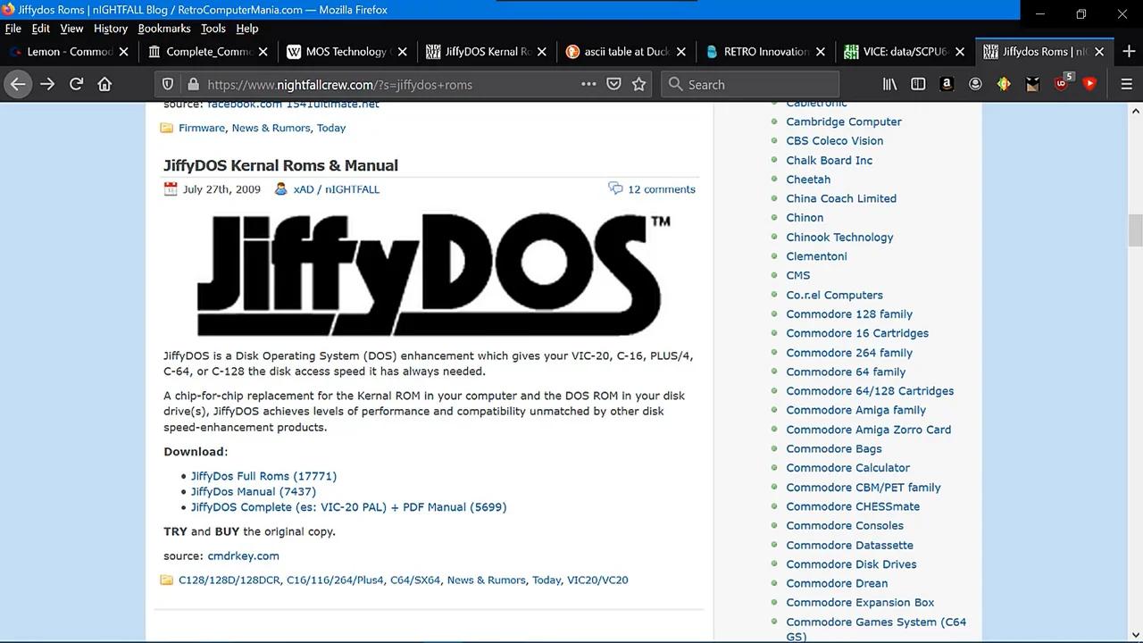 Commodore 64 VICE Emulator, JiffyDOS install.