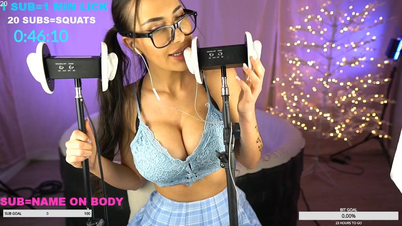 Taylor Jevaux ASMR SCHOOL GIRL EAR LICKS