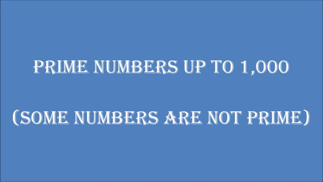 Prime Numbers Up To 1,000 (Some Numbers Are Not Prime)