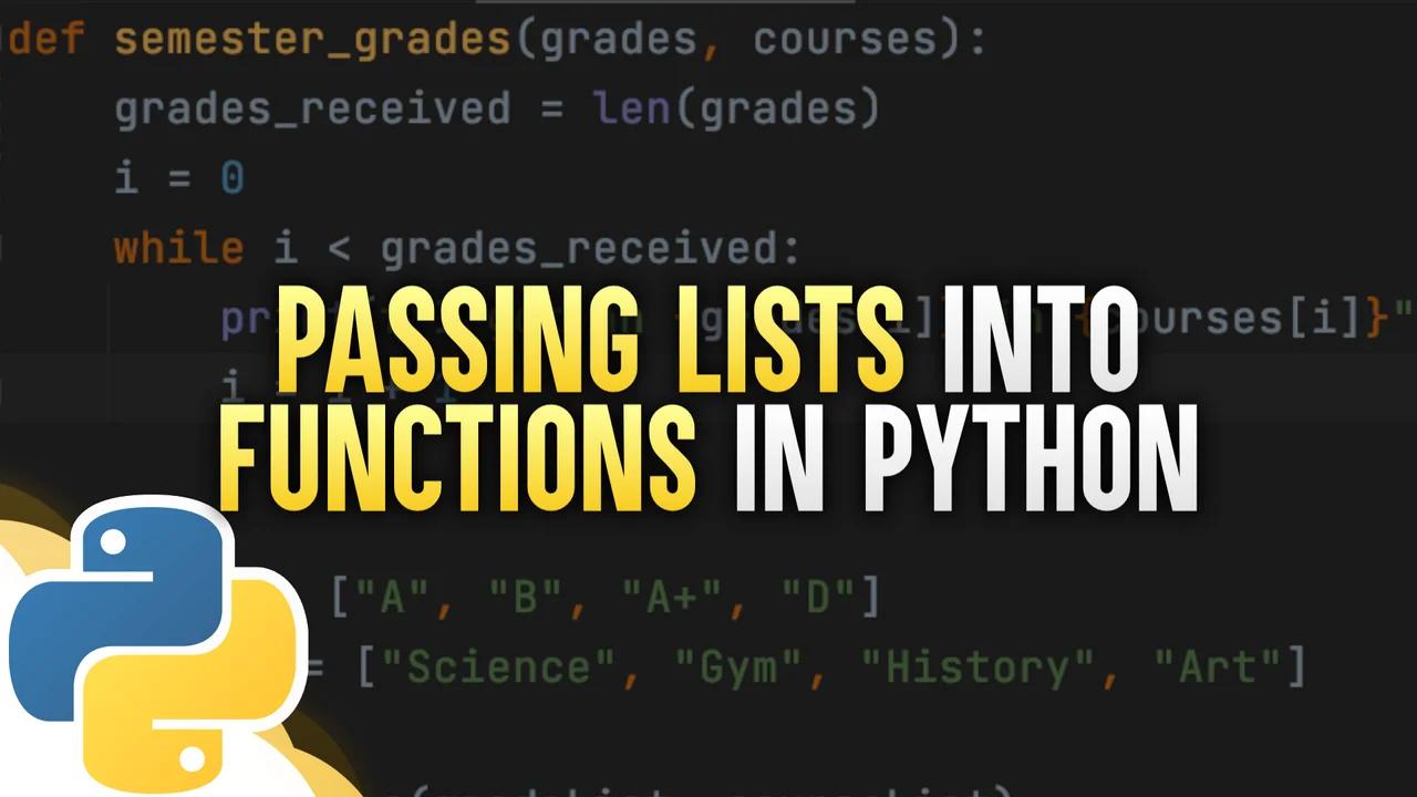 Passing Lists To Functions In Python