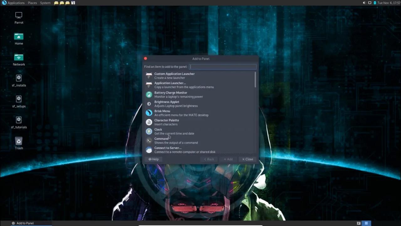 Parrot Security - Tweak your panels - Tutorial 2