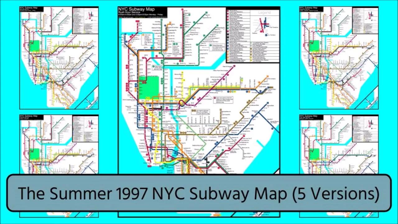 The Summer 1997 NYC Subway Map (5 Versions)
