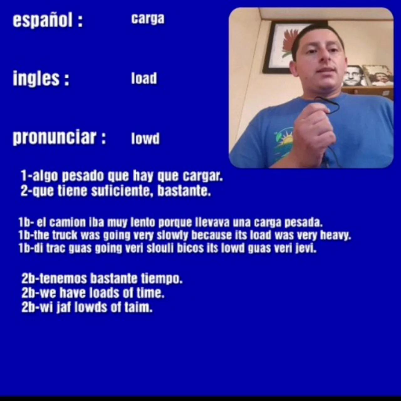 CARGA en ingles | LOAD in spanish