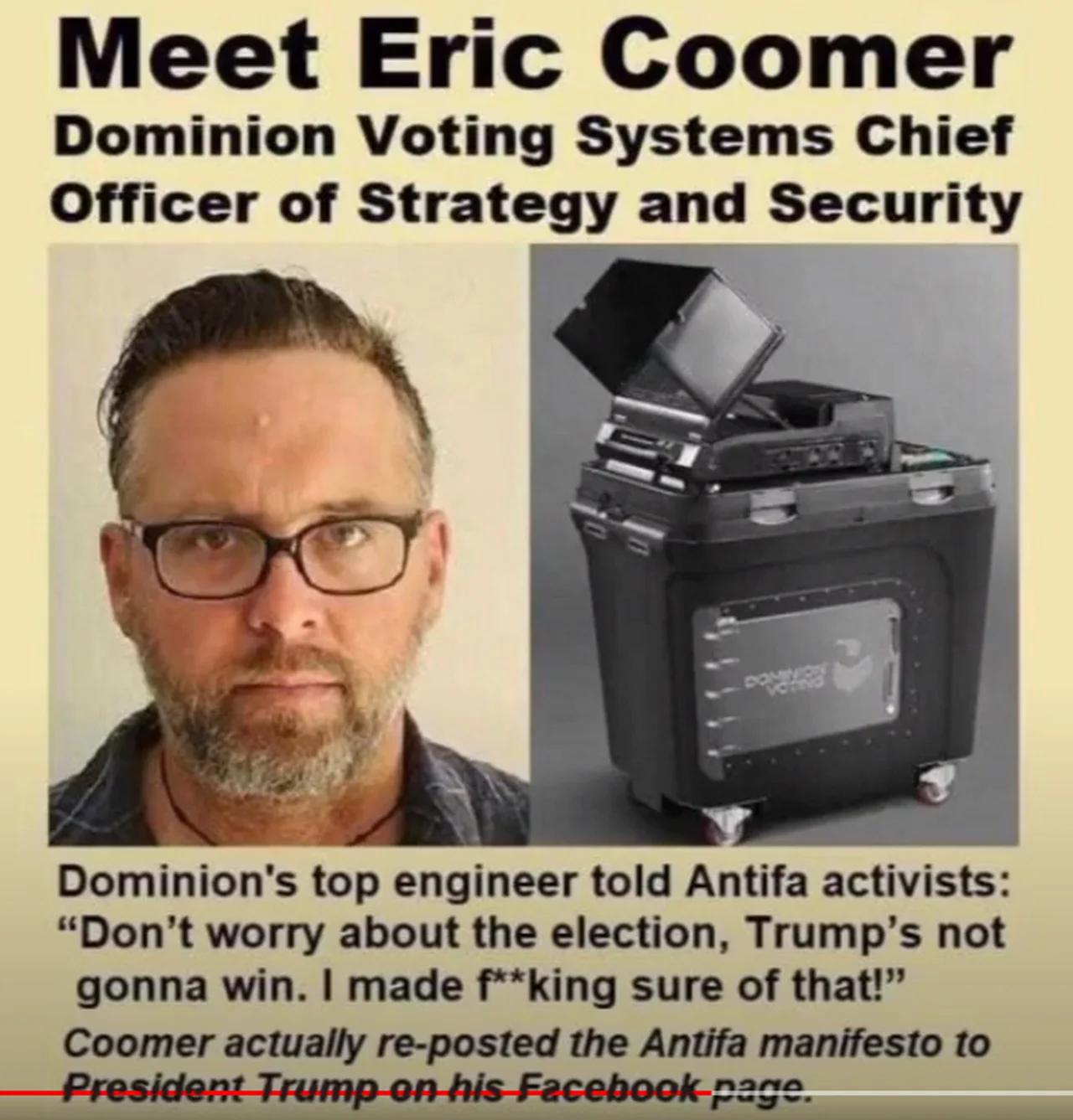 Eric Coomer- "Don't worry Trump Wont't Win We Fixed That" - Coomer/Antifa/Dominion Connection