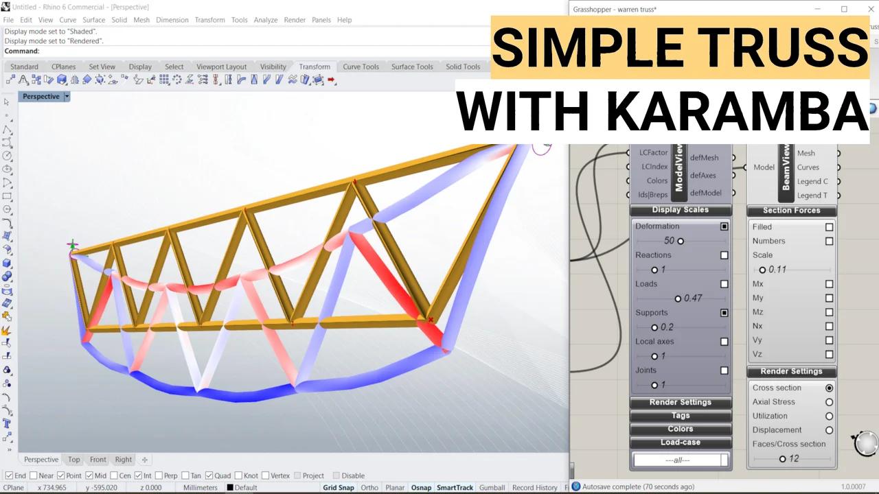 Tutorial: Simple Truss Structural Analysis in grasshopper with Karamba