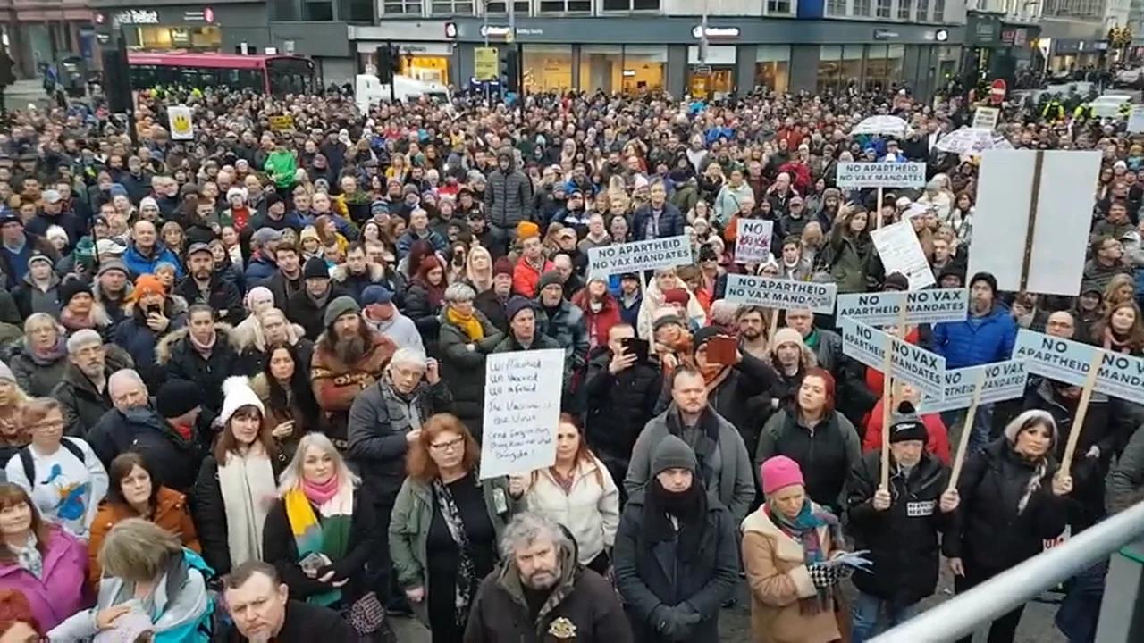 Belfast City Hall protest, December 18th 2021