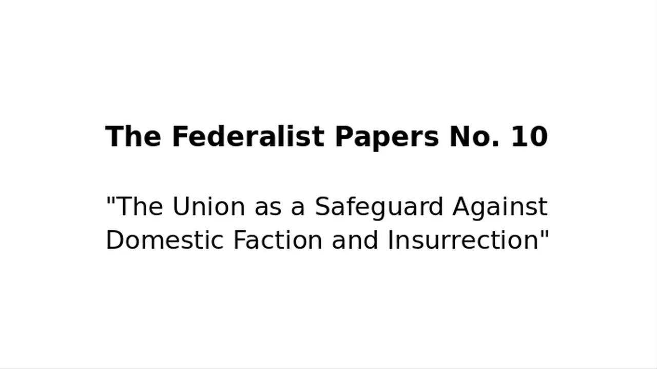 Federalist Papers No. 10