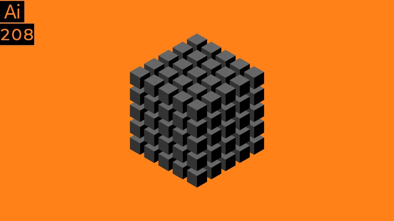 Create a 3D Cube of Cubes in Adobe Illustrator