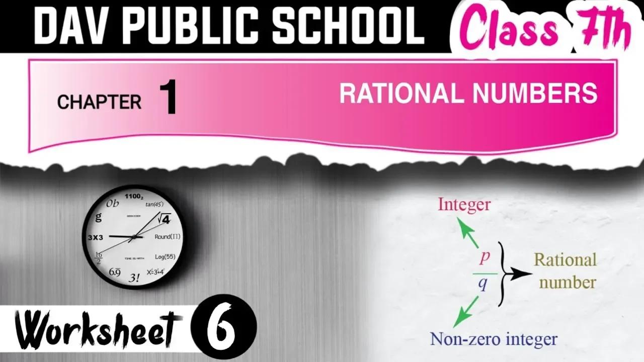dav maths class 7 chapter 6 worksheet 1
