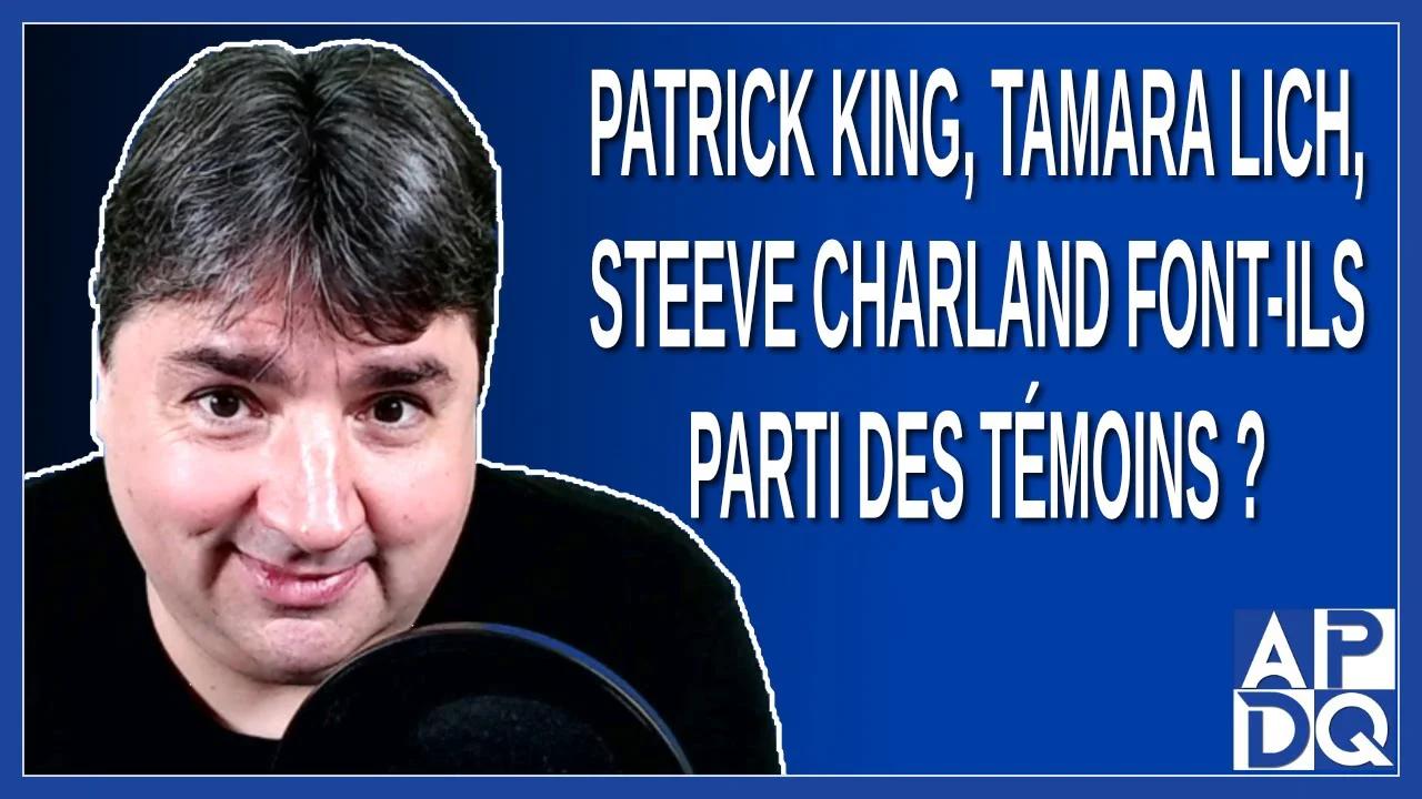 Patrick King, Tamara Lich, Steeve Charland font-ils parti des témoins