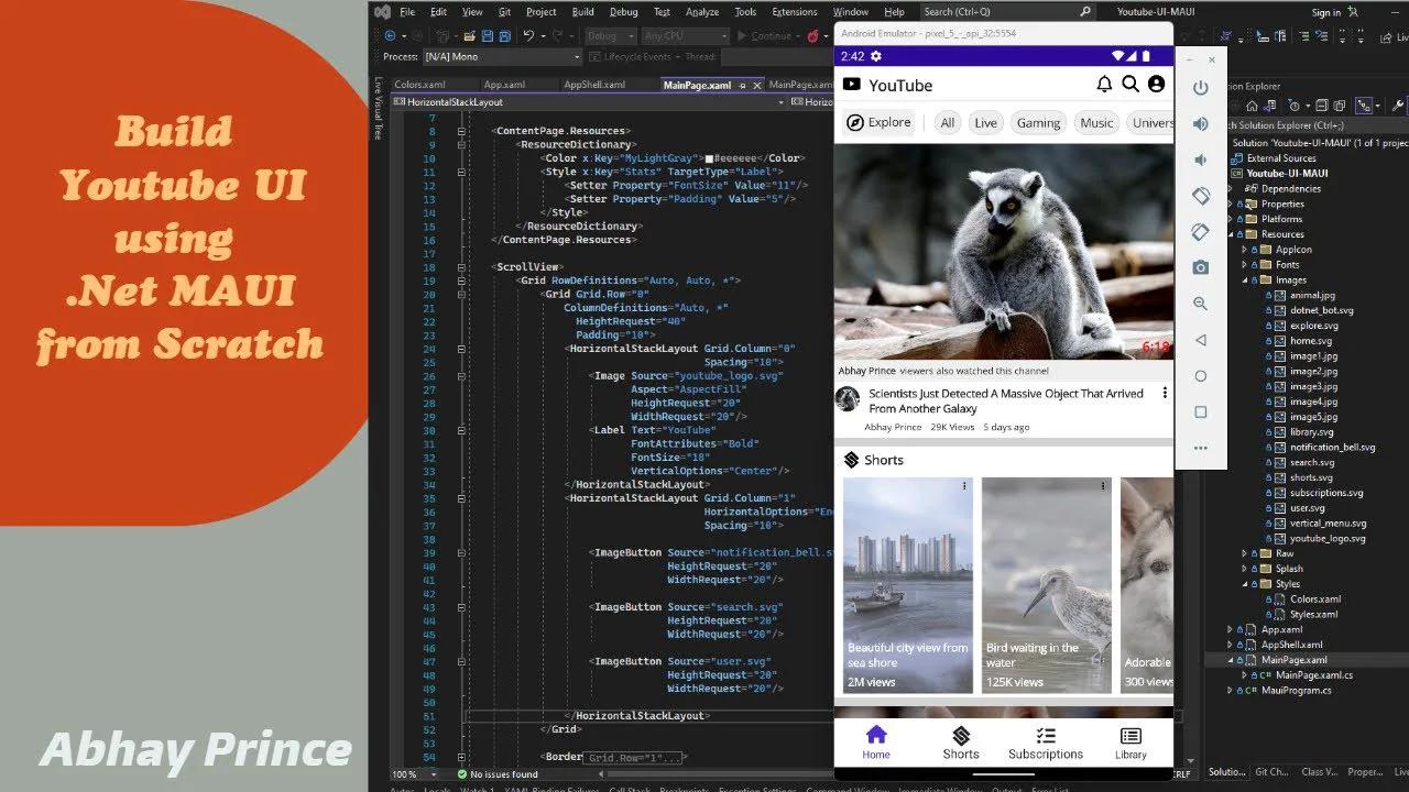 Build Youtube UI using .Net MAUI - Complete UI build step by step from ...