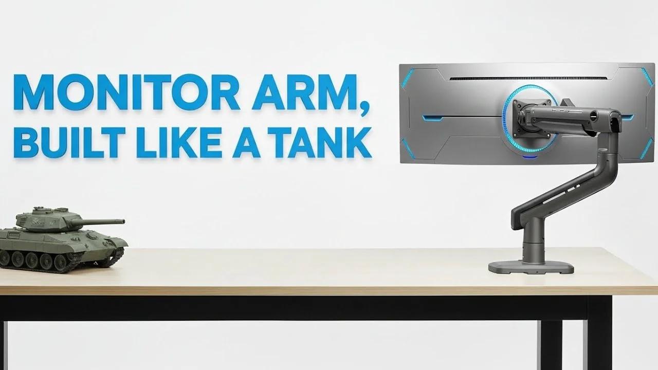 Monitor arm built like a tank