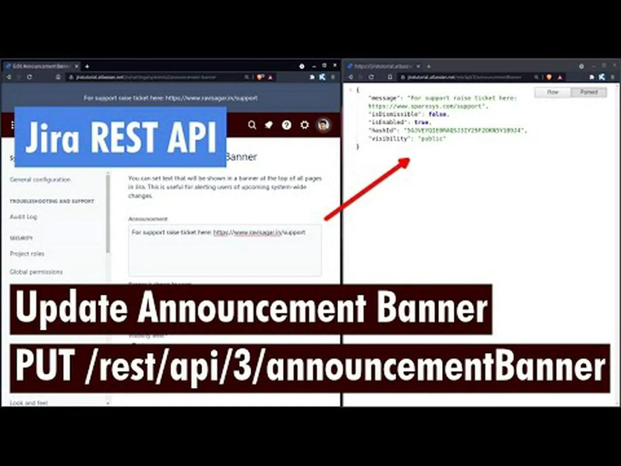 Jira REST API - Update Announcement Banner
