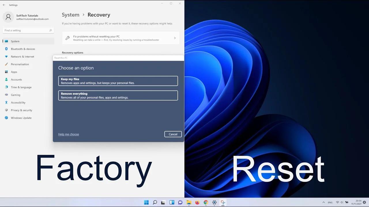 How to Factory Reset Windows 11