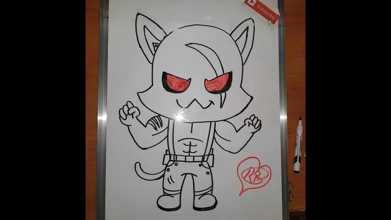 How to draw Meowscles Shadow Fortnite