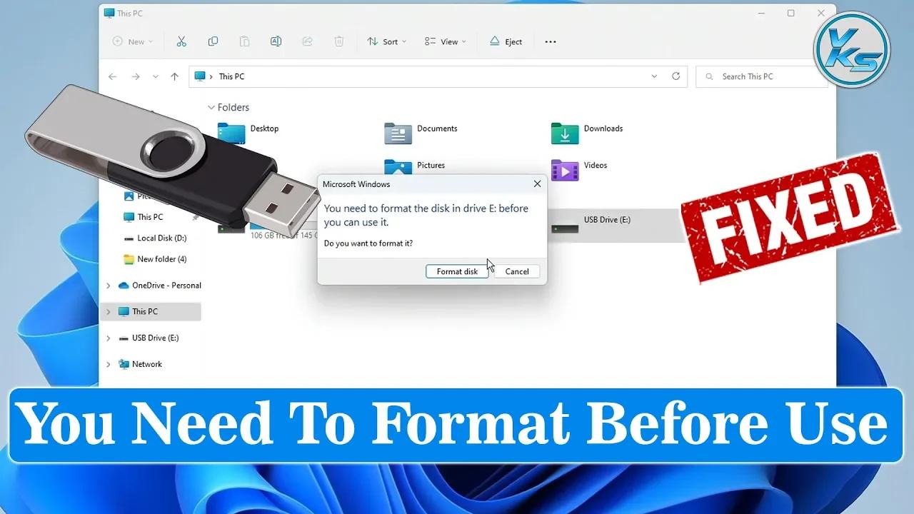 How To Repair USB Pen Drive "Your Need To Format Before Use"