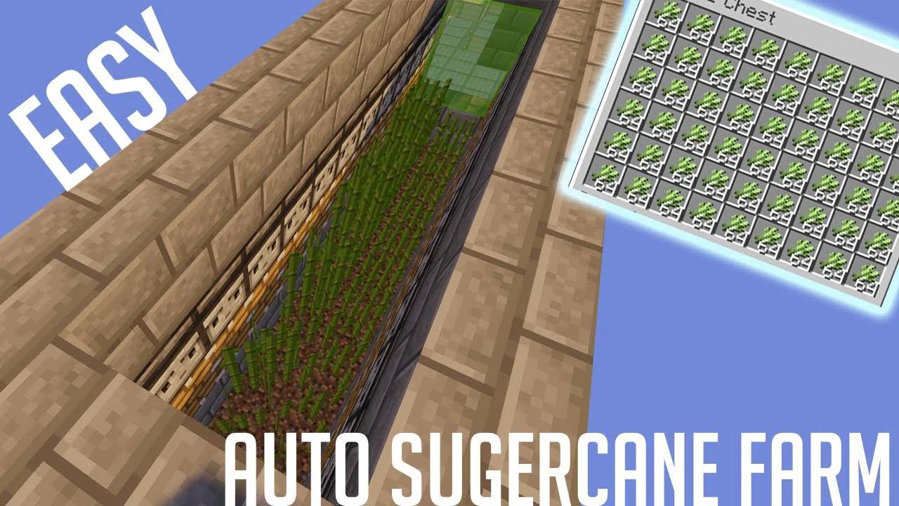 Minecraft: Automatic Sugar Cane Farm Tutorial [1.14-1.15.2]