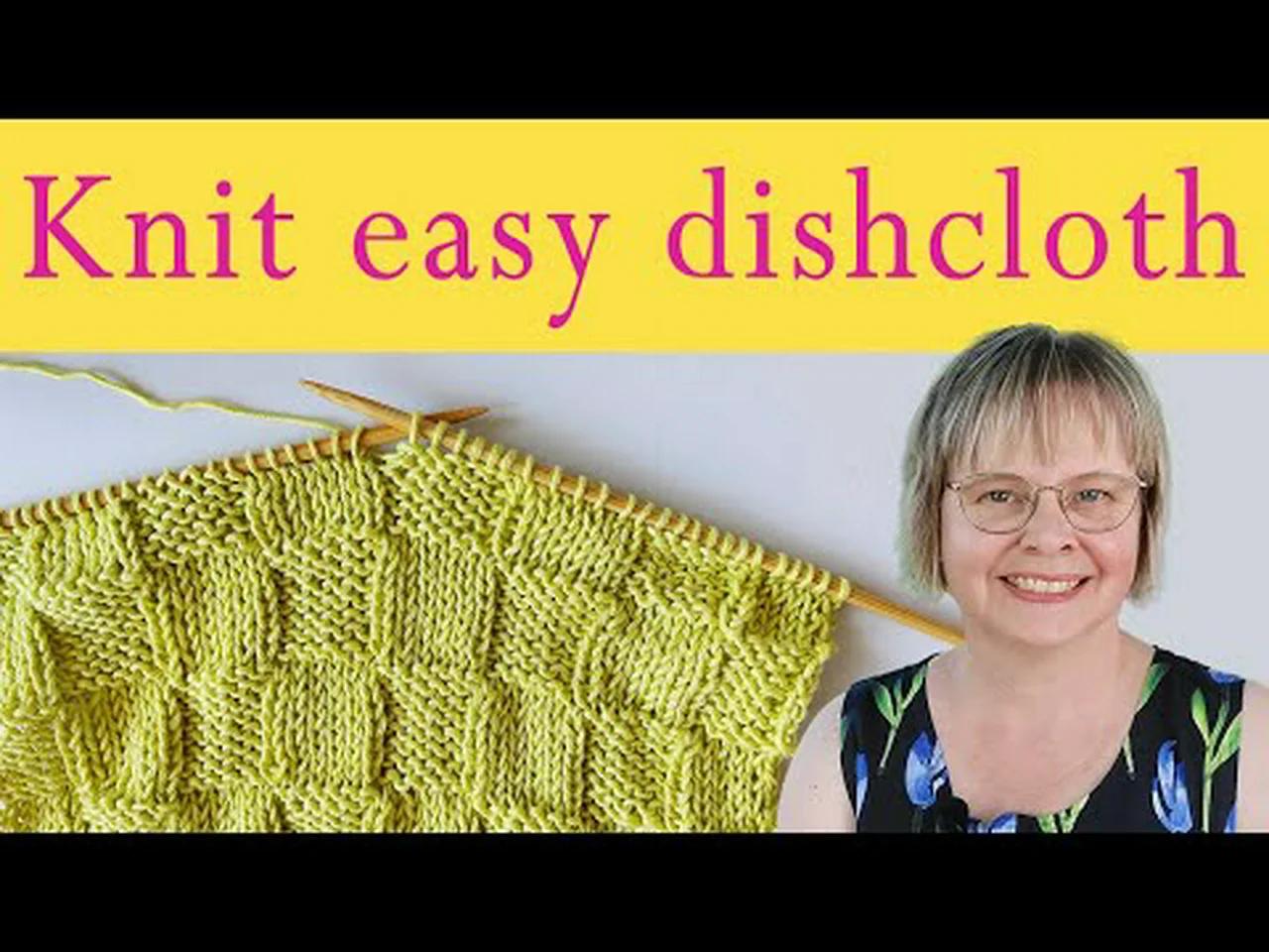 Knit an easy dishcloth. Beginner knitting tutorial