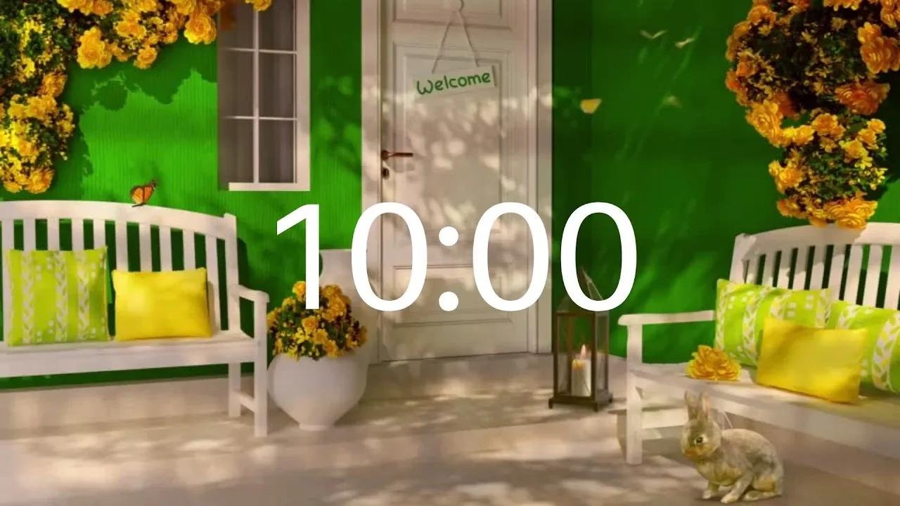 10 MINUTE TIMER Countdown timer with Cosy Spring Porch, Gentle Nature ...