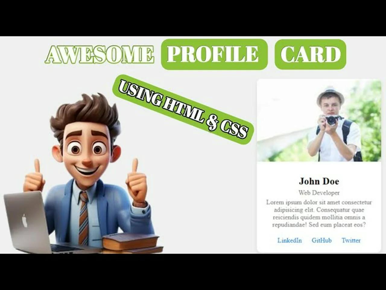 How to Make Profile Card in HTML & CSS - Create a Stylish Profile Card ...