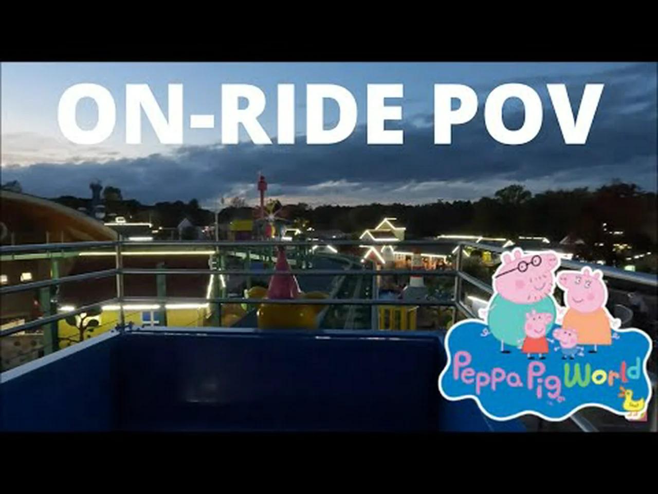 Peppa Pig World - The Queen's Flying Coach Ride Night-Time On-Ride POV ...