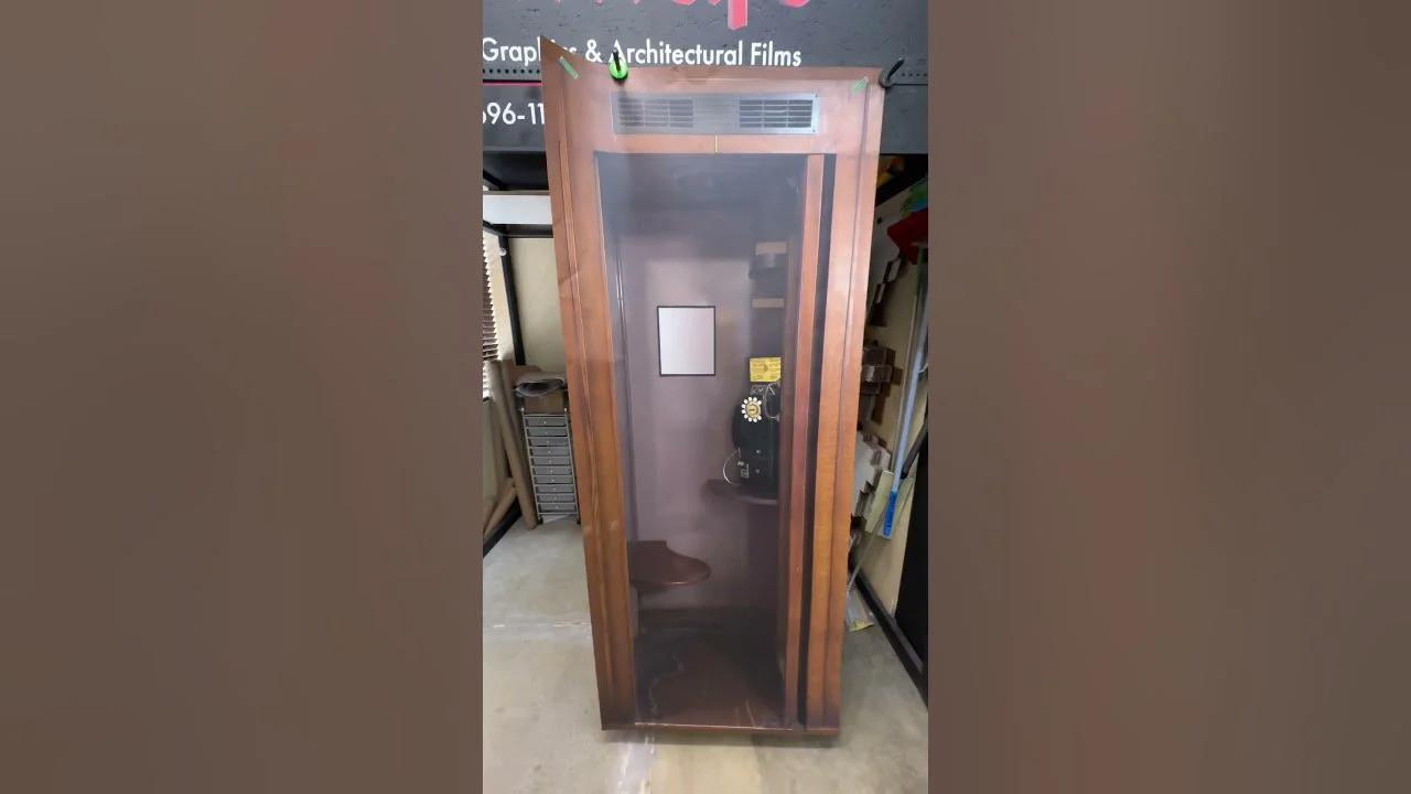 Vintage Phone Booth Custom Printed Door Wrap. #diy #doorwrap