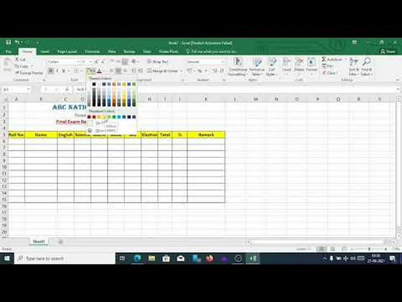 creating-report-card-using-ms-excel-class-9-computer-science