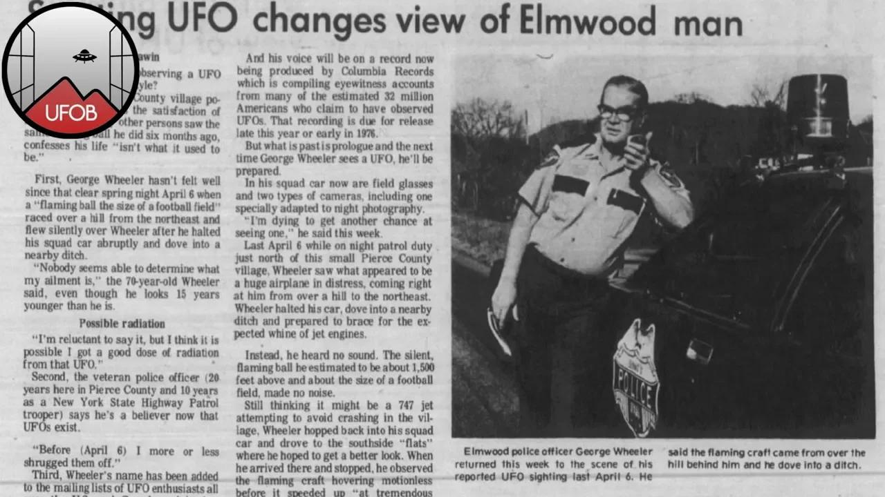 1976 case: Elmwood officer George Wheeler died shortly after a UFO ...