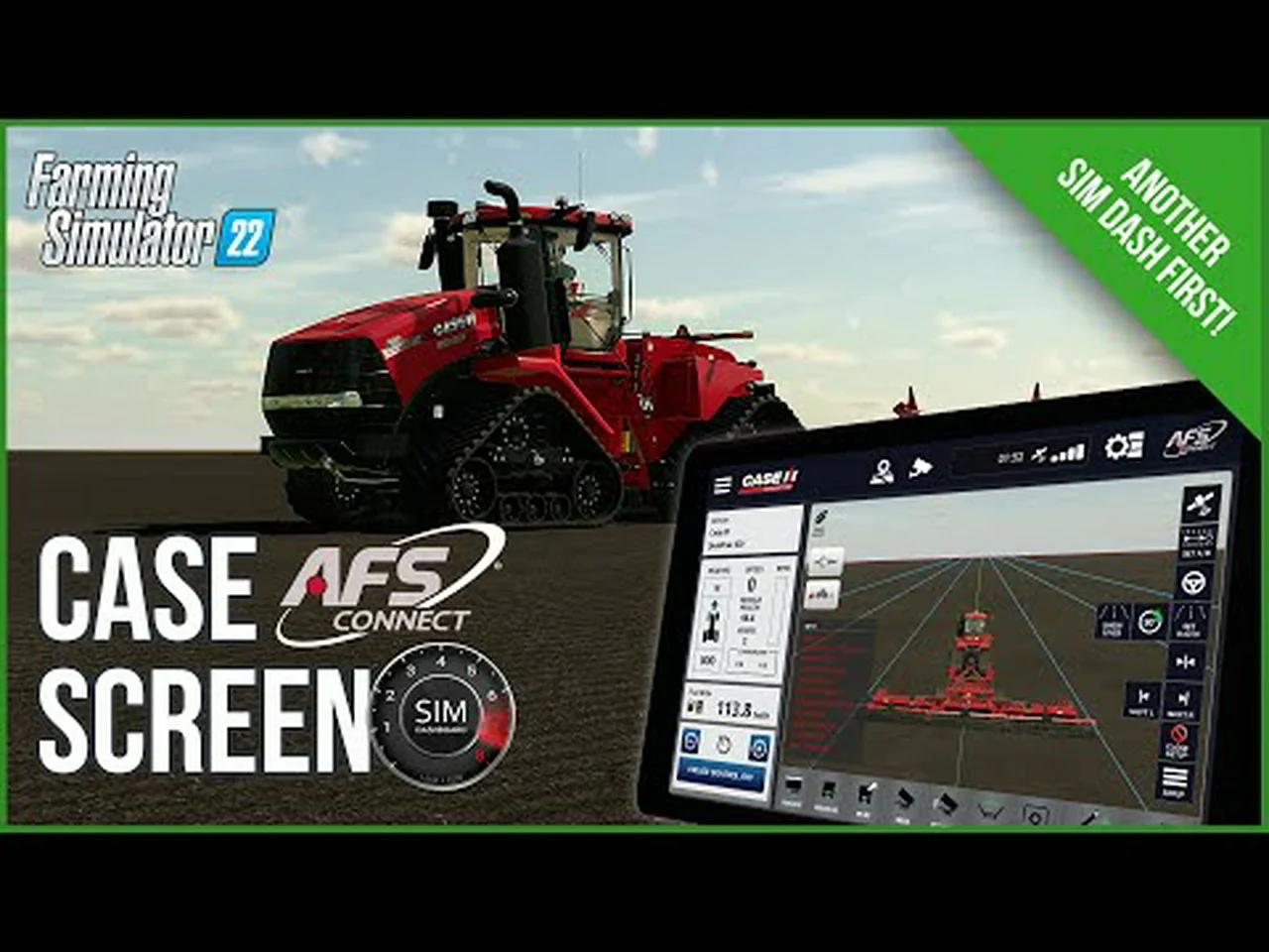 The NEW CASE AFS Connect Sim Dashboard Screen for Farming Simulator 22