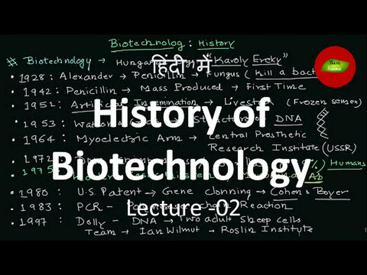 History Of Biotechnology Lecture 02 In Hindi History Of Biology