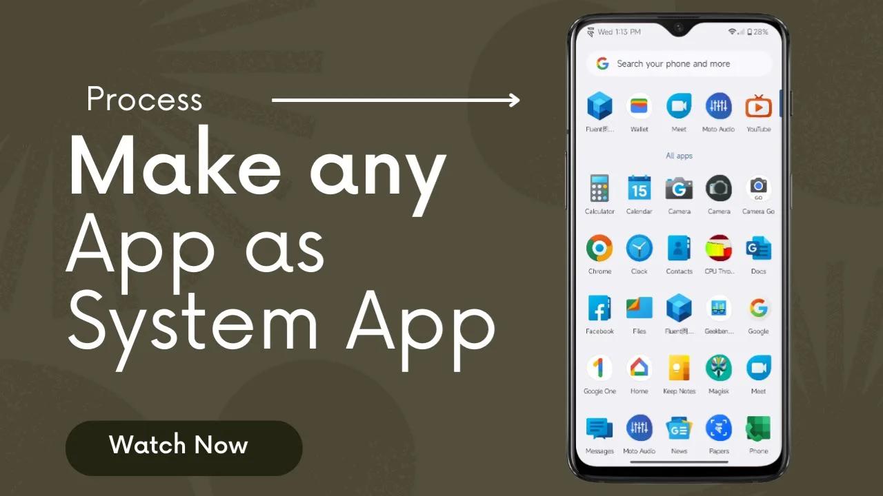 Make Any Application As System App|How to Make Third Party app as ...