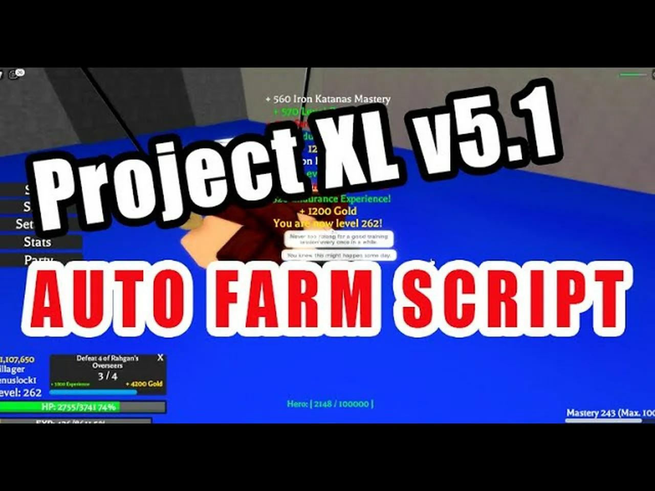 Project XL Script GUI - Auto Farm, Auto Quest, Roblox | WORKING