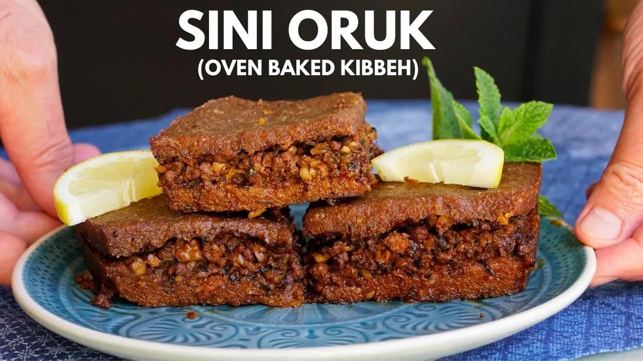 Crispy Oven Baked Kibbeh, Sini Orugu (Kibbeh Bil Sanieh)