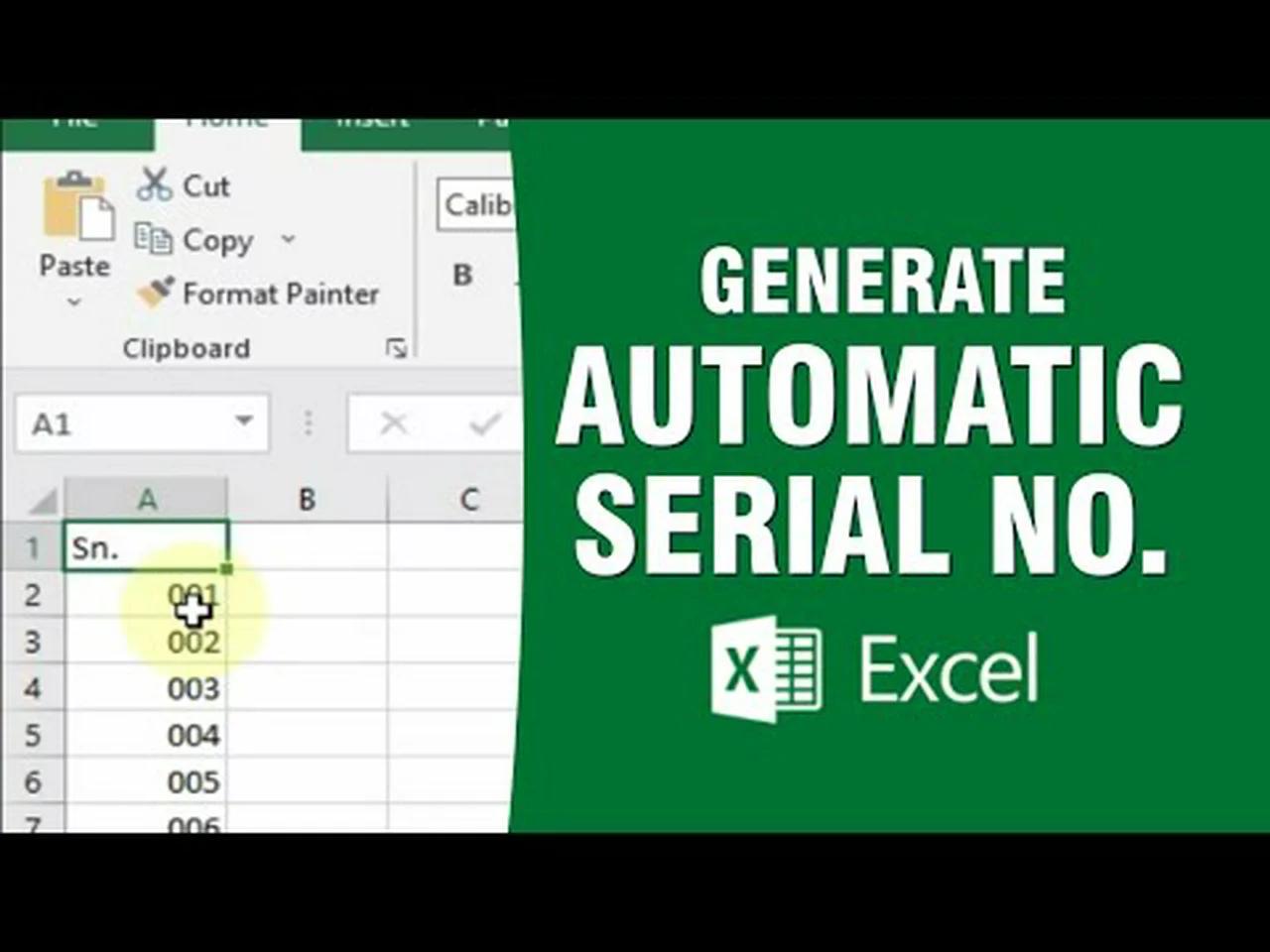 Automatic Serial Number in Excel
