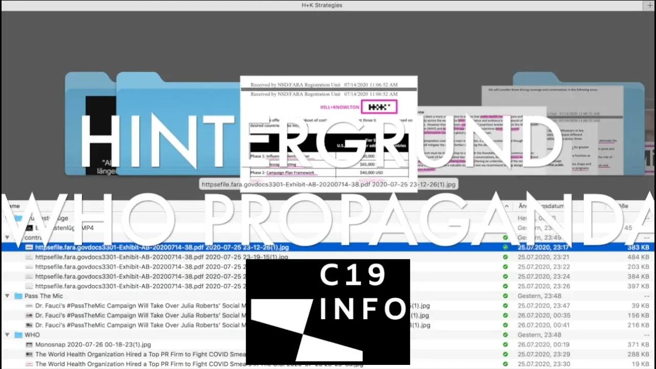 ⁣c19Info - Hintergrund: WHO & Propaganda - Wie eine 