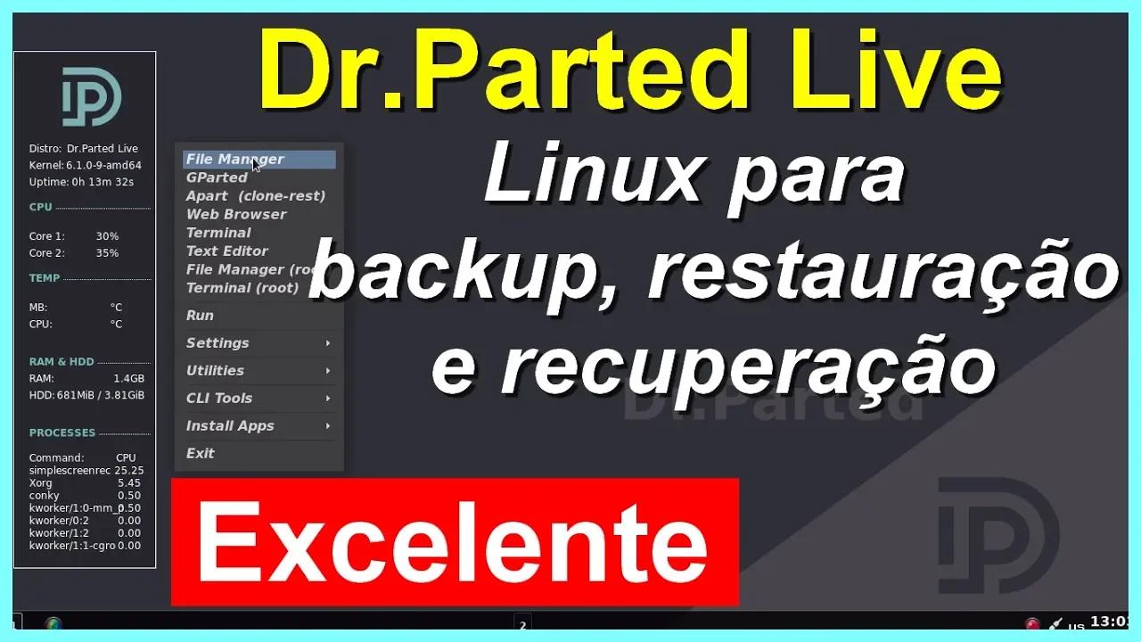 Dr Parted Linux Openbox leve com Aplicativos Úteis para Backup ...