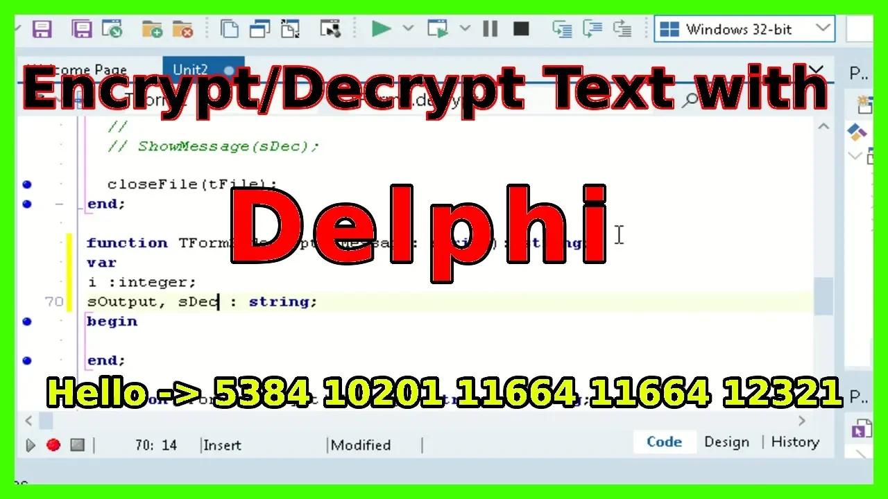 How to encrypt and decrypt text in Delphi