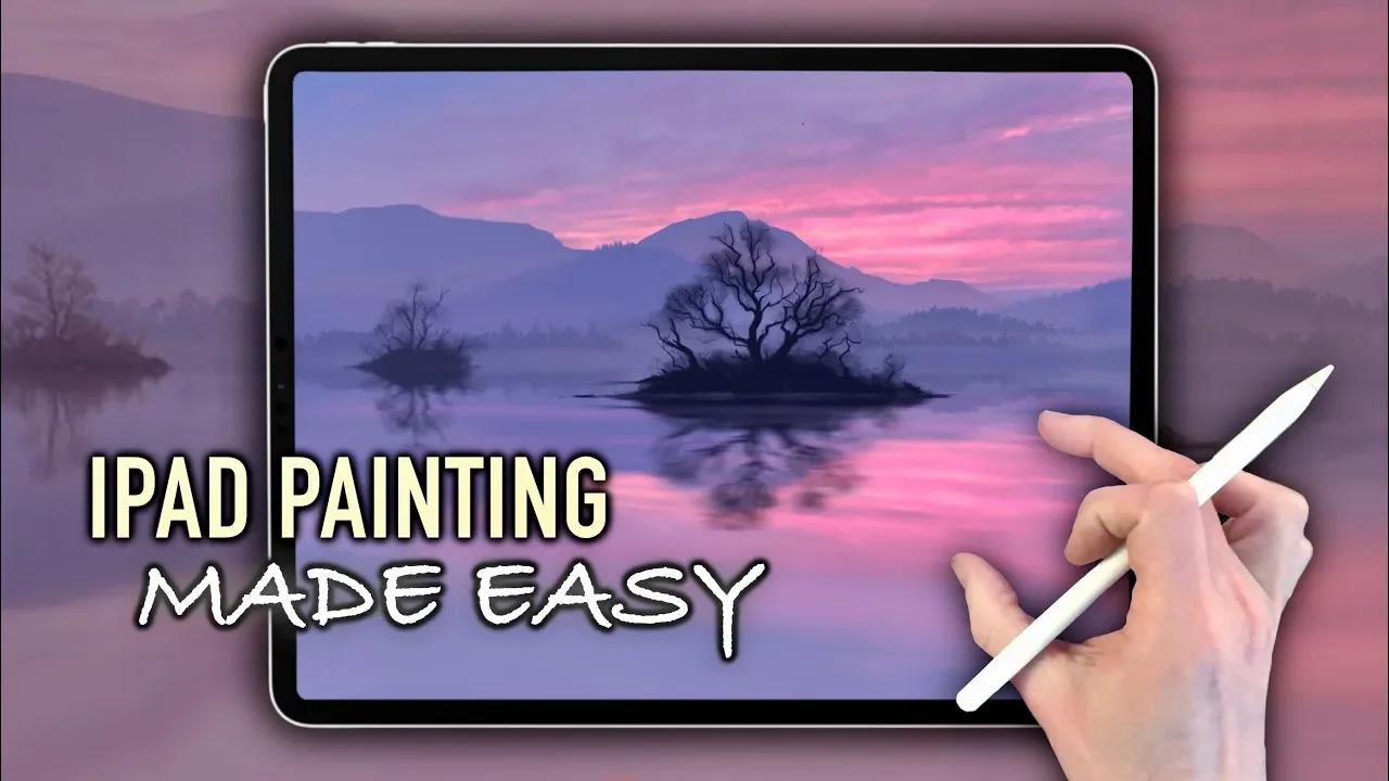 IPAD PAINTING MADE EASY - Sunset Lake Islands Procreate tutorial