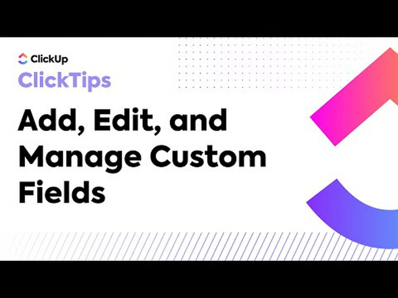 Add Edit And Manage Custom Fields Clicktips