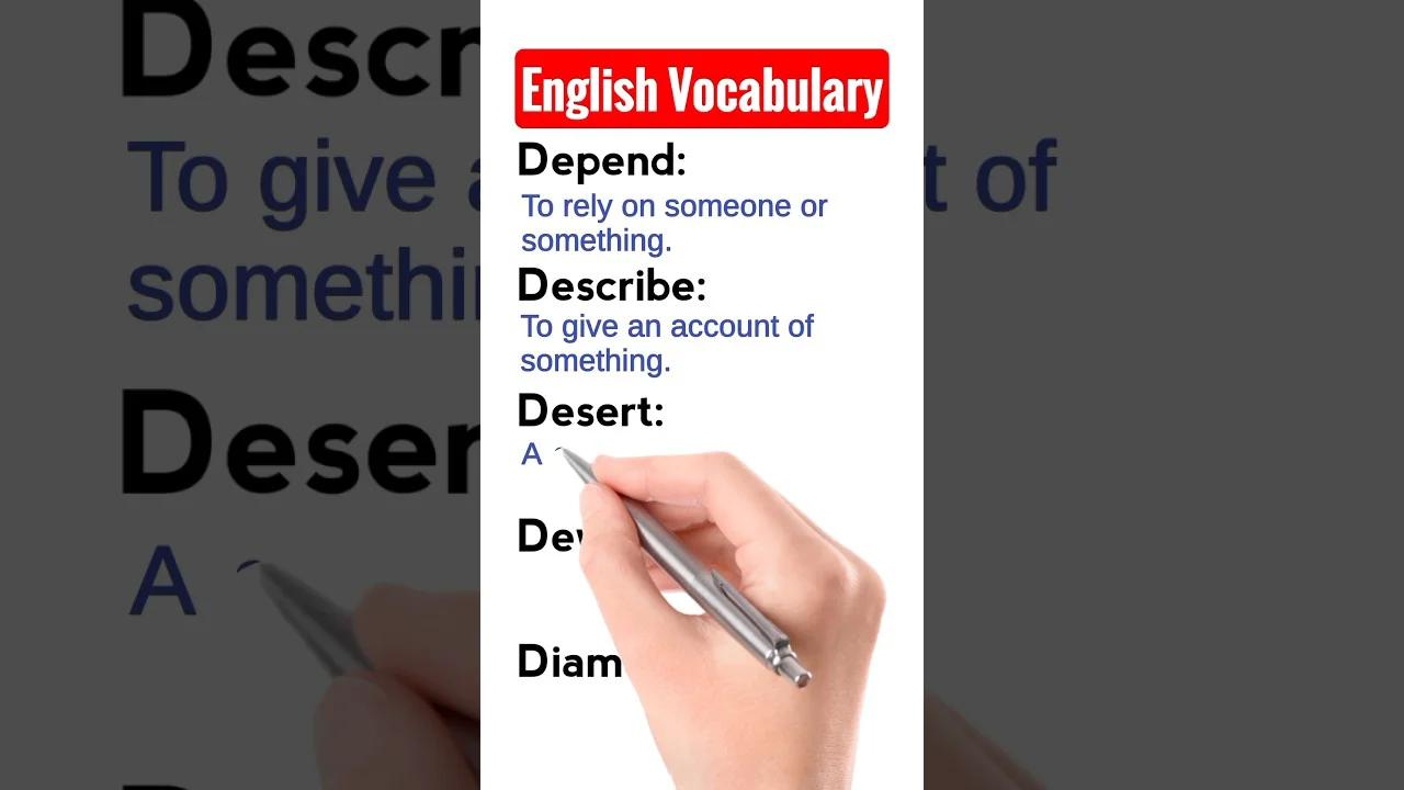 Essential English Vocabulary Words For Beginners English